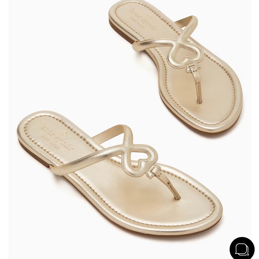 Kate Spade Pamela Sandals pale gold metallic leather.